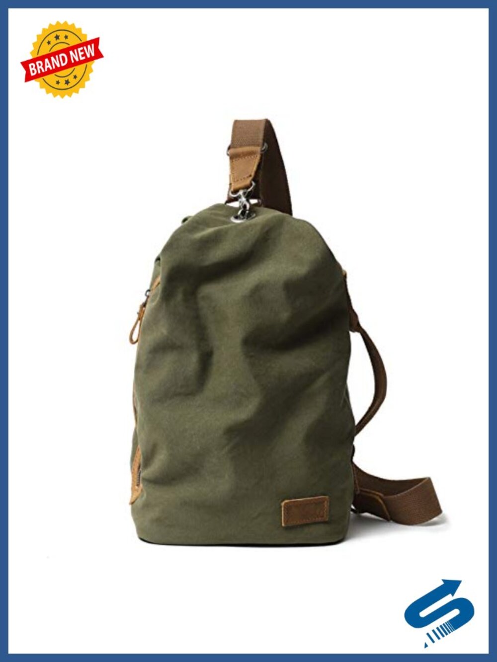 Vintage Canvas Sling Bag Lightweight Crossbody Chest Bum Bag Hands-Free